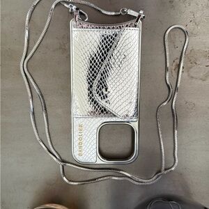Bandolier Metallic Snakeskin Phone Case with Chain iPhone 16 Pro